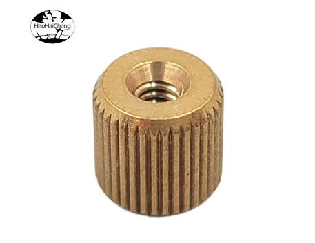 HHC-452นำทองเหลืองด้ายภายในกระดุม knurled นิ้วหัวแม่มือถั่ว